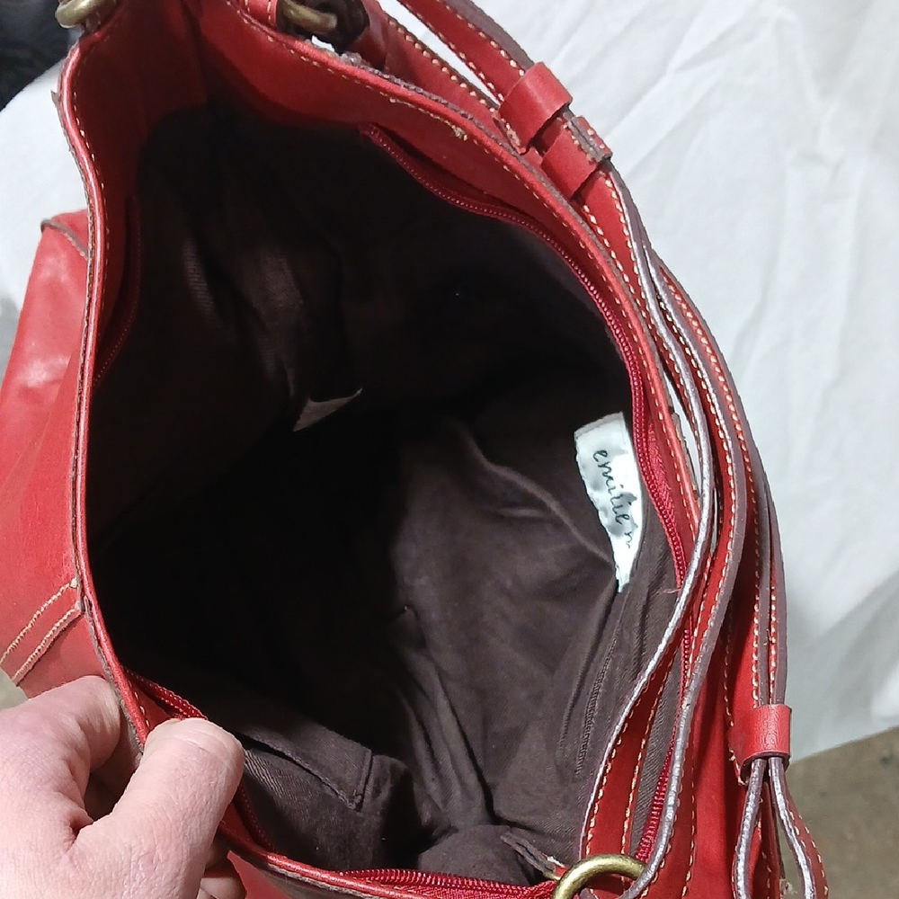 emilie m. Red Leather Purse - Picture 3 of 7
